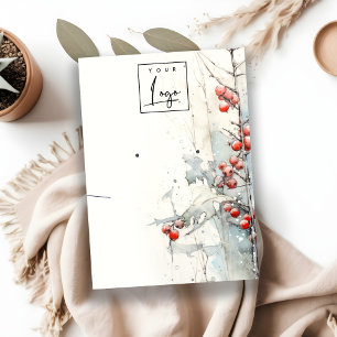 Cartão De Visita Holder do Colar do Colar do Logotipo Berries Red W