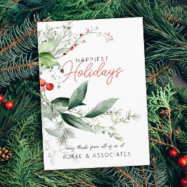 Cartão De Visita Holiday Business Greenery Personalized