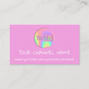 CARTÃO DE VISITA HÓLOGO DO CÓDIGO QR DO LOGOTIPO DO CANAL YOUTUBER