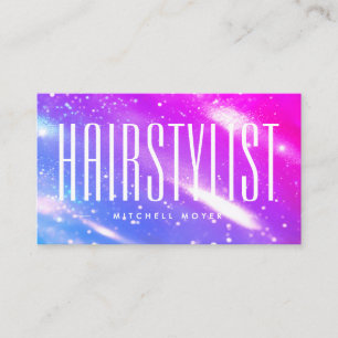 Cartão de visita Holográfico de Hairstylist Modern