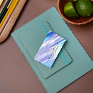 Cartão De Visita Holográfico Elegante Na moda Pastel Shimmering