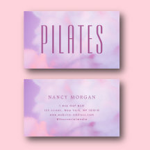 Cartão de Visita Holográfico Roxo de Pilates