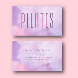Cartão de Visita Holográfico Roxo de Pilates