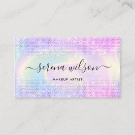 Cartão De Visita Holográfico unicórnio Glittering Holo maquiagem ca