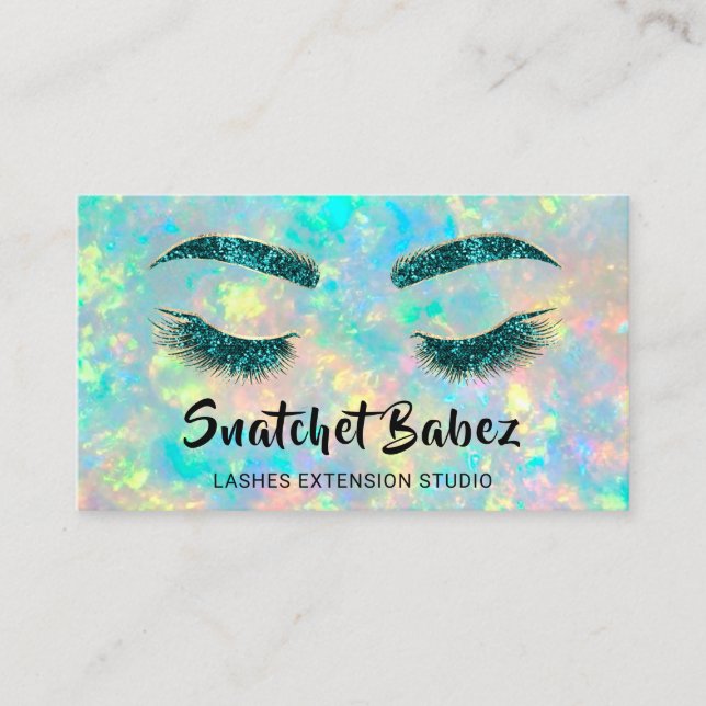 Cartão De Visita Hológrafo de Eyelash Makeup Microblading (Frente)