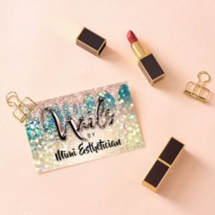 Cartão De Visita Hológrafo do Glitter de Disco Acrílico do Artist