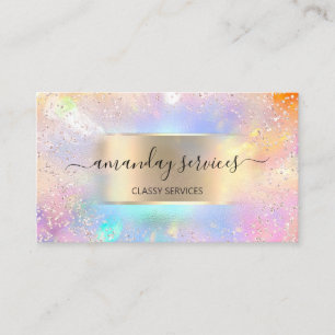 Cartão De Visita Hológrafo Makeup Dourado Confetti Boutique Compra