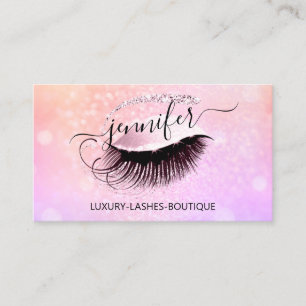 Cartão De Visita Holografo Rosa de Código QR Eyelash de Reativaç
