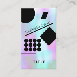 Cartão De Visita Holograma de Formas Geométricas Modernas