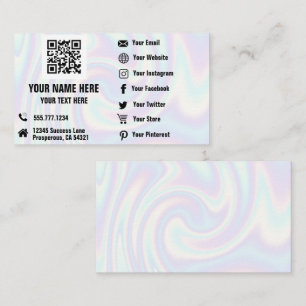 Cartão de Visita Holograma Mídia Social Código QR