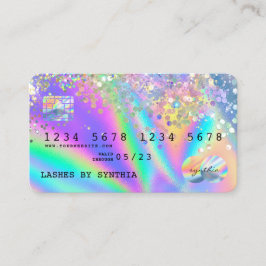 Cartão De Visita Holograph Modern Credit Card Style add logo