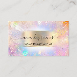 Cartão De Visita Holograph Shop Logo Makeup Artist QR Code 