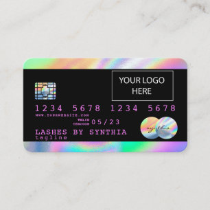 Cartão De Visita Holograph Unicorn Dripp Credit Card adicione seu l