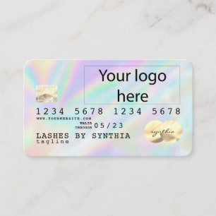Cartão De Visita Holograph Unicorn Dripp Credit Card adicione seu l
