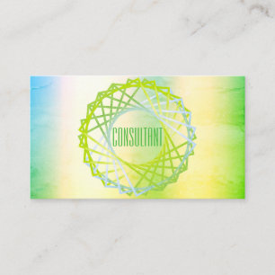 Cartão De Visita Holographic Flashy Geometrics Colorful Watercolor