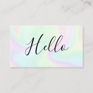 Cartão De Visita Holographic Hello Social Media Icons Networking