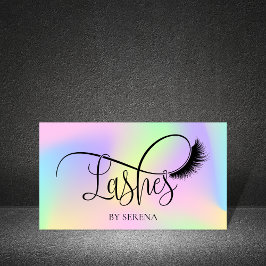 Cartão De Visita Holographic Lashes Beauty Makeup Artista Holo Foil