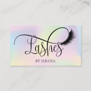 Cartão De Visita Holographic Lashes Beauty Makeup Artista Holo Foil