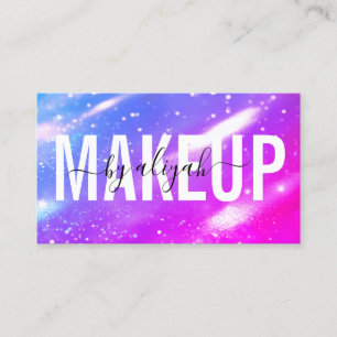 Cartão De Visita Holographic Makeup Artist Typografia Bold