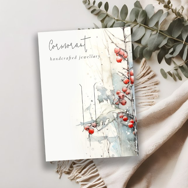 Cartão De Visita Holte de pintura de cabelo das Berries Red Snow Wi (Criador carregado)