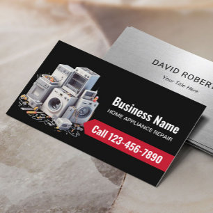 Cartão De Visita Home Appliance Repair Professional Black