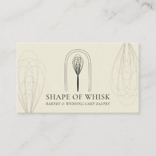 Cartão De Visita Home Bakery do Logotipo Whisk do Ivory Blush Na mo