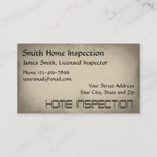 Cartão de visita Home do inspector da inspeção