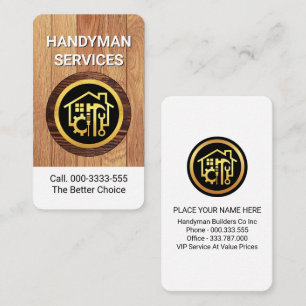 Cartão De Visita Home Handyman Tools On Wood