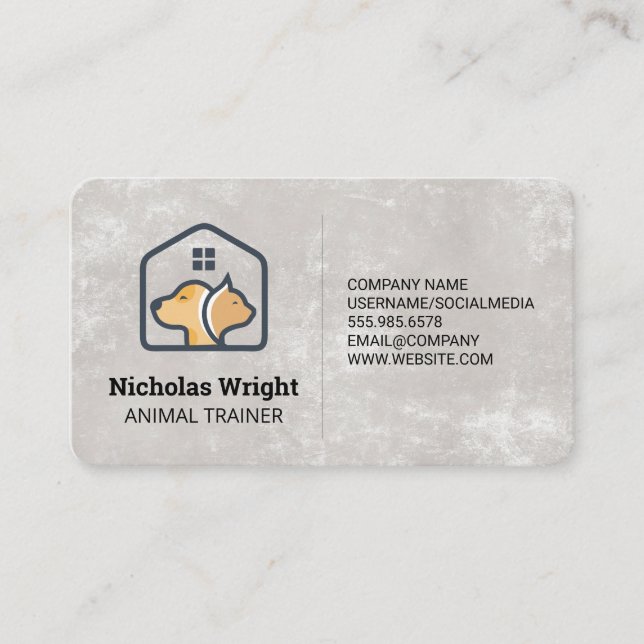 Cartão De Visita Home Page do Cachorro | Serviços de abrigo para an (Frente)