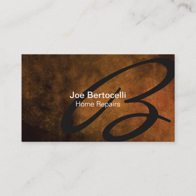 Cartão De Visita Home Repara Habilidades Comerciais Monograma de Gr (Frente)