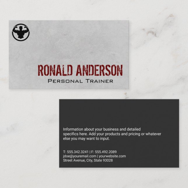 Cartão De Visita Homem Flexendo Ambas As Armas | Malhação (Frente/Verso)