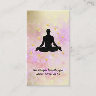 Cartão De Visita ** Homem. Meditação Dourada Yoga Glitter