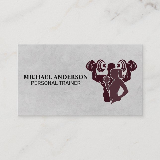 Cartão De Visita Homem-Mulher Levantando Pesos | Malhação (Frente)