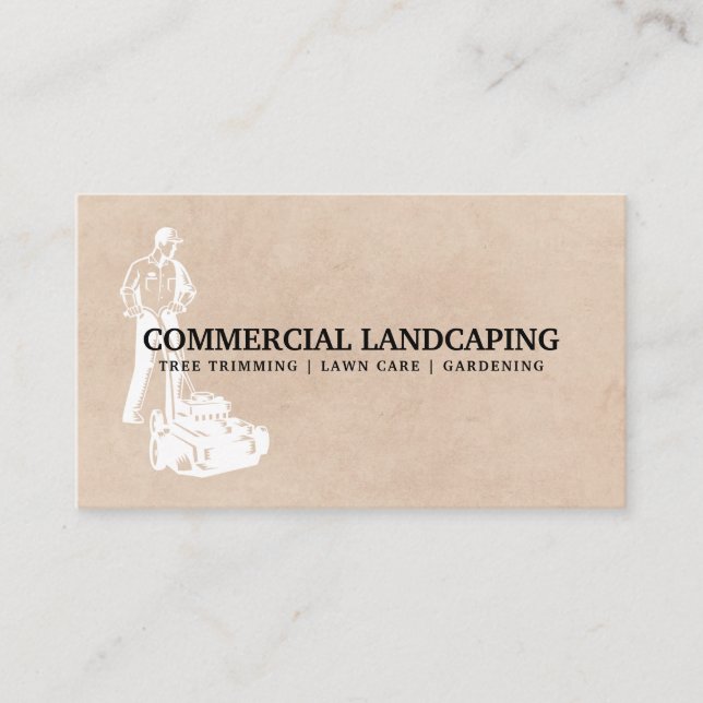 Cartão De Visita Homem usando Lawnmower (Frente)