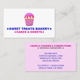 Cartão De Visita Homemade Pastry Chef | Cute Cake Bakery Logo 