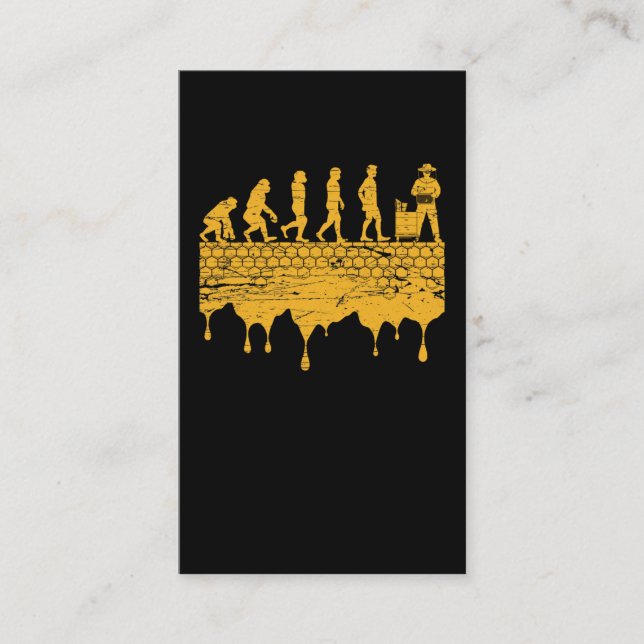 Cartão De Visita Homens em Evolução Salva Mel Abelha (Frente)