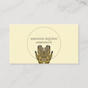 Cartão De Visita Homeopatia Henna Mãos Cuidados de Saúde