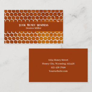 Cartão De Visita Honey Bee Keeper Ouro Honeycomb