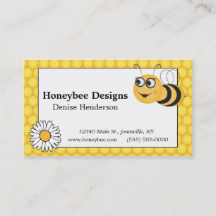 Cartão De Visita Honeycomb e Bee Personalizadas