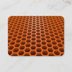 Cartão De Visita Honeycomb em Perspectiva Laranja