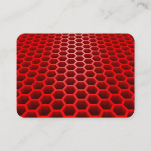 Cartão De Visita Honeycomb em Perspectiva Vermelha