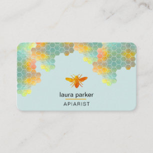 Cartão De Visita Honeycomb Honey Beirarist Hexágonos apirários