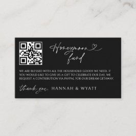 Cartão De Visita Honeymoon Gift Request Wedding Enclosure Scan Card