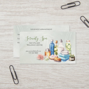 Cartão De Visita Horário Verde Spa e Nomeação de Bem-Estar