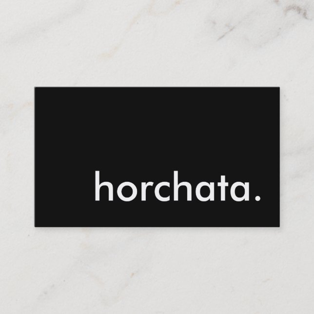 Cartão De Visita horchata. (Frente)