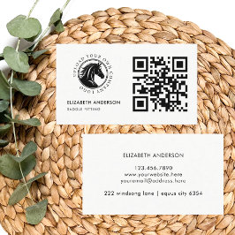 Cartão De Visita Horse Equestre QR Code Business Logo
