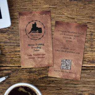 Cartão De Visita Horse Ranch Business Seu Logotipo Código QR