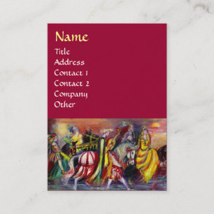 Cartão De Visita HORSE RIDERS, MÚSICA NA NOITE Fantasy Red