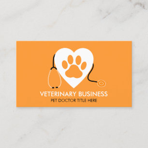 Cartão De Visita Hospital Veterinário Paw Pet Doctor Groom Sitter l