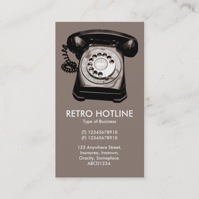 Cartão De Visita Hot Line - (8A796F) (Frente)